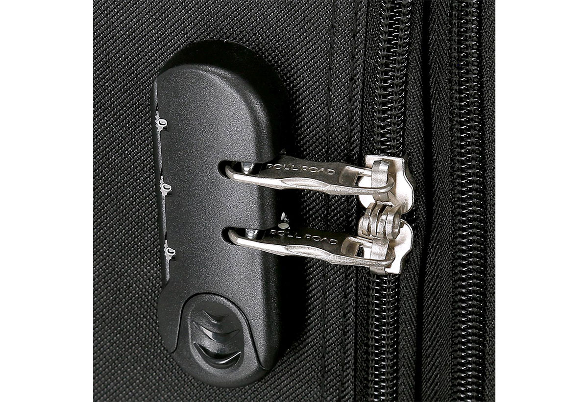 Απεικονίζεται η ενσωματωμένη κλειδαριά της βαλίτσας.